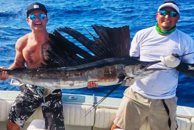 sailfish caught on big game fishing charter in Cancun, Mexico